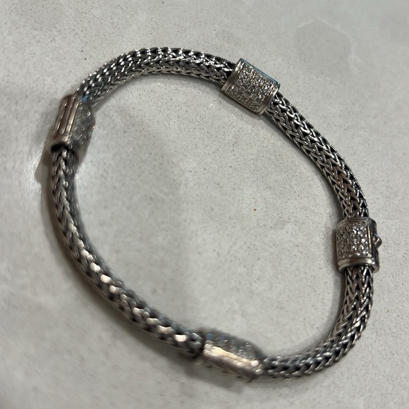 John Hardy Diamond, Sterling Silver, and 18k gold Station Bracelet - Picture 5 of 7